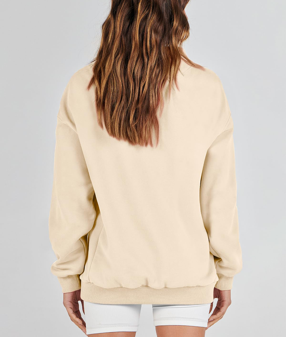 Women's Slit Mock Neck Oversized Sweatshirt (Buy 2 Free Shipping)