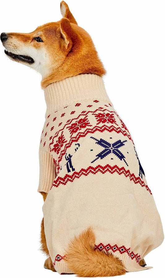 Beige Reindeer Dog Sweater