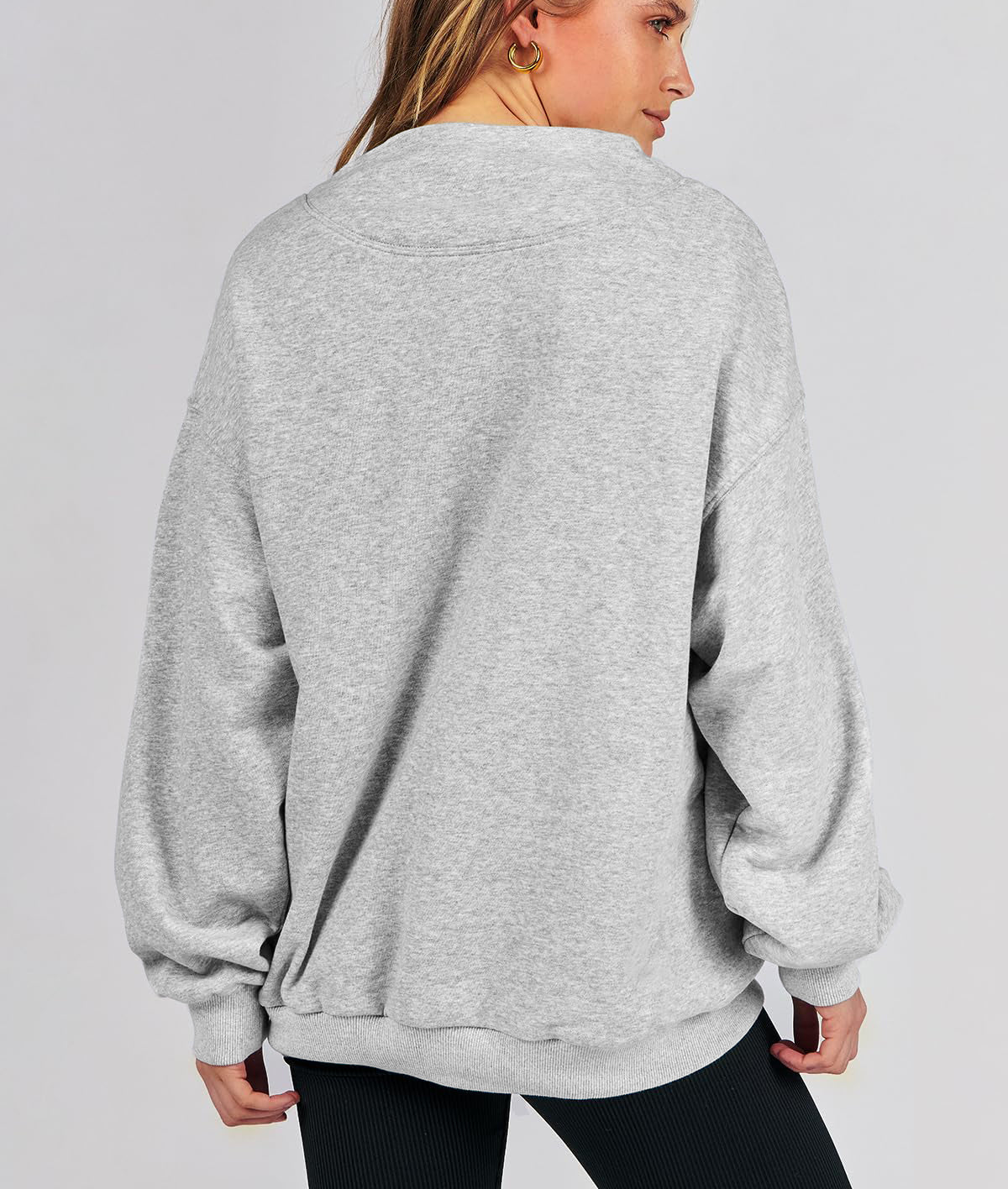 Women's Slit Mock Neck Oversized Sweatshirt (Buy 2 Free Shipping)