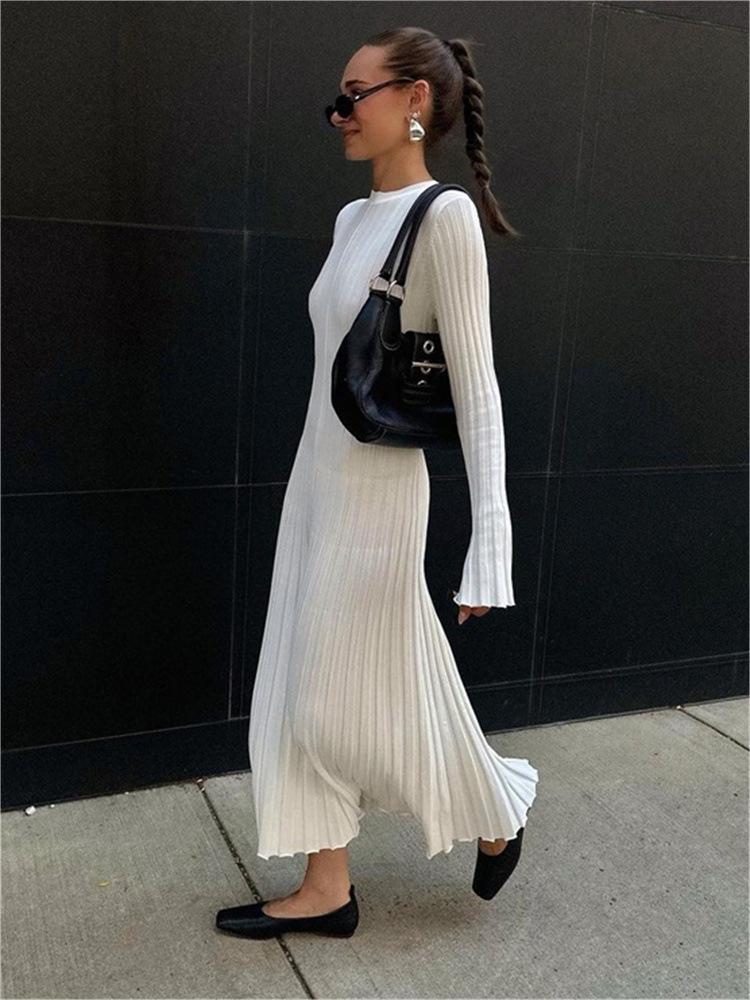 2024 Fall New Sleeved Knit Midi Dress (Buy 2 Free Shipping)