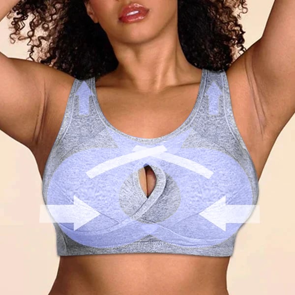 Buy 1 Get 2 Free Now😍-Pure Cotton Instantly lifts Anti-Sagging Wirefree Bra