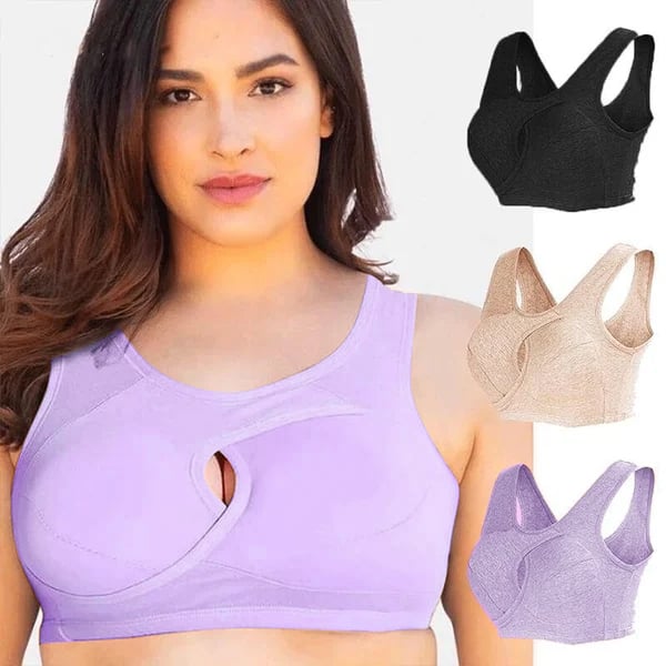 Buy 1 Get 2 Free Now😍-Pure Cotton Instantly lifts Anti-Sagging Wirefree Bra