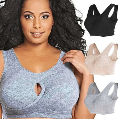 Buy 1 Get 2 Free Now😍-Pure Cotton Instantly lifts Anti-Sagging Wirefree Bra