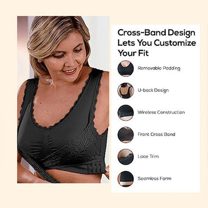 🎁Buy 1 Get 2 FREE🎁 - Comfy Corset Bra Front Cross Side Buckle Lace Bras