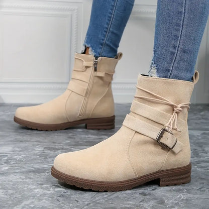 Women's Chunky Heel Combat Boots