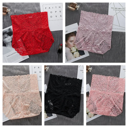 🔥5 Pairs Set Only ＄21.99- Sexy High Waist Pretty Lace Panties