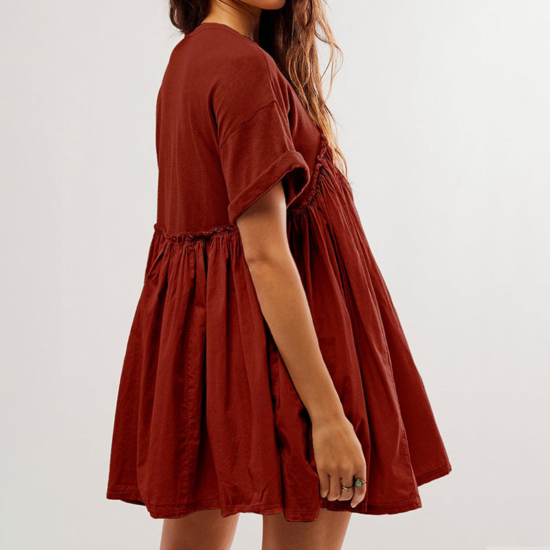 Women’s Summer Pleated Babydoll Dress with Pockets (Buy 2 Free Shipping)