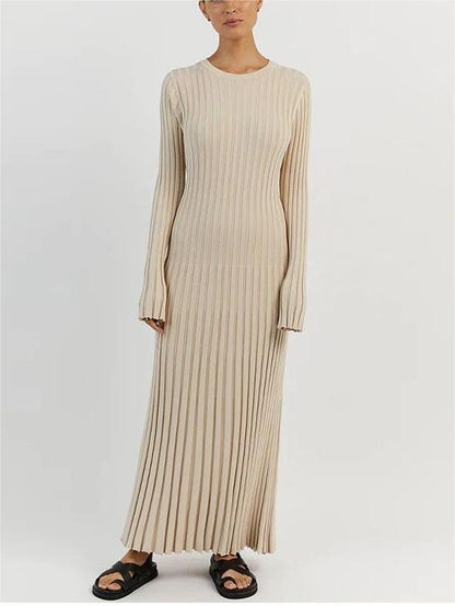 2024 Fall New Sleeved Knit Midi Dress (Buy 2 Free Shipping)