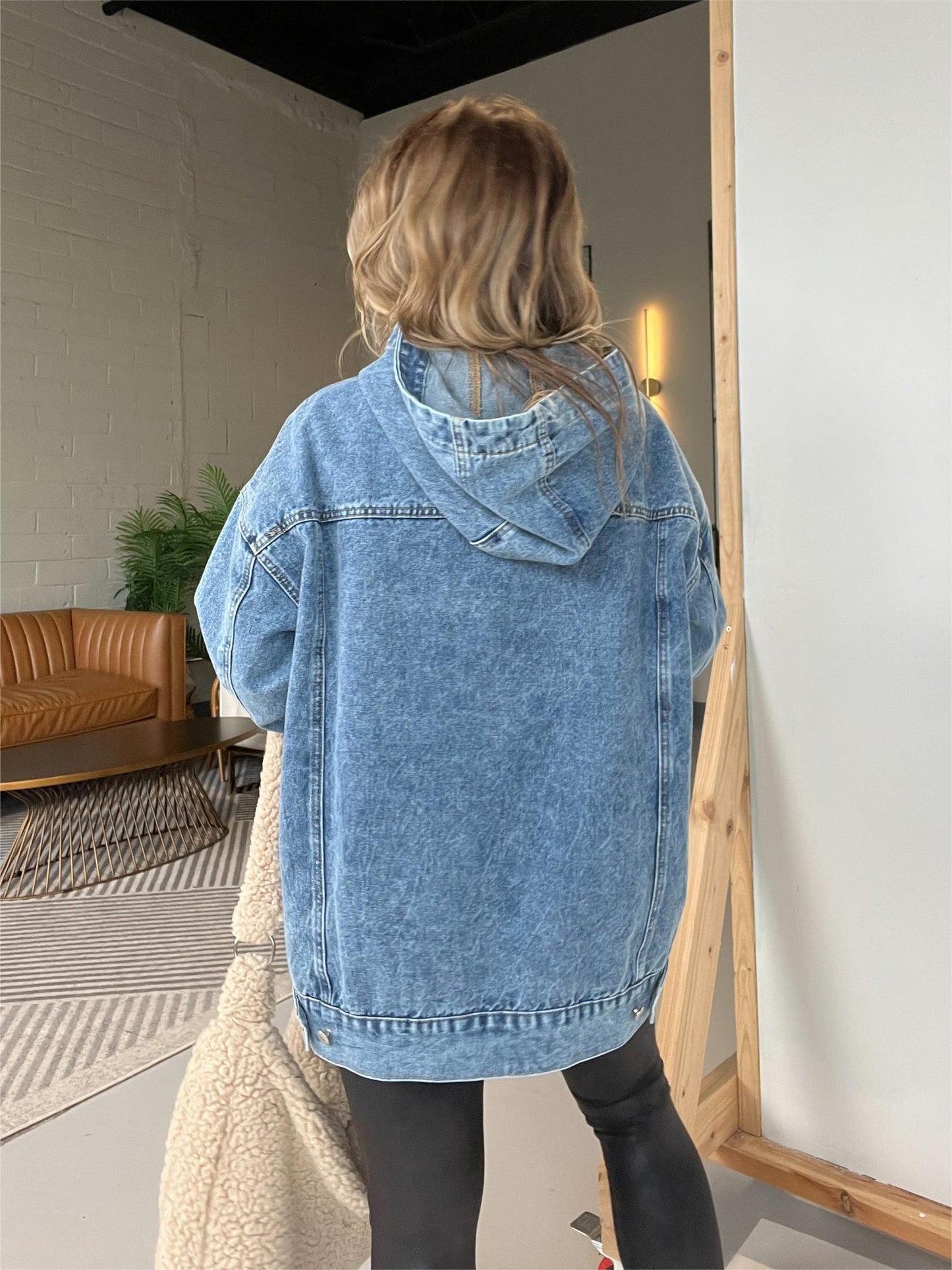 2024 New Denim Hooded Sweatshirt with Front Pockets (Buy 2 Free Shipping)