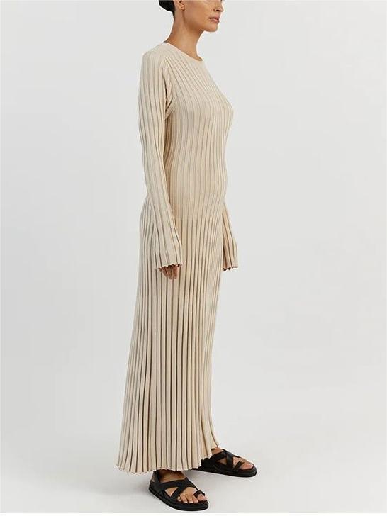 2024 Fall New Sleeved Knit Midi Dress (Buy 2 Free Shipping)