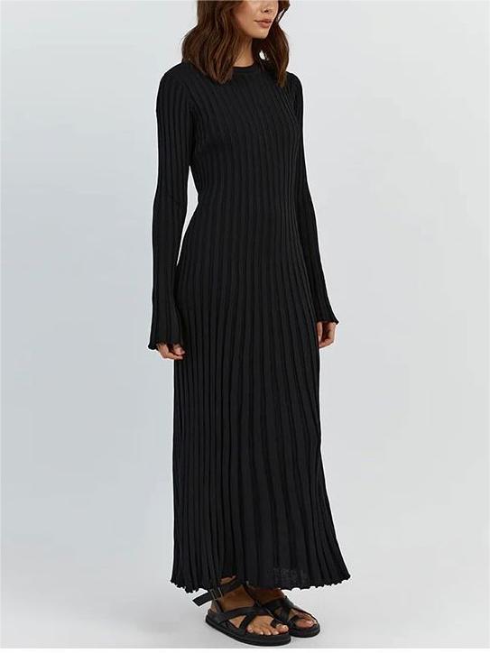 2024 Fall New Sleeved Knit Midi Dress (Buy 2 Free Shipping)