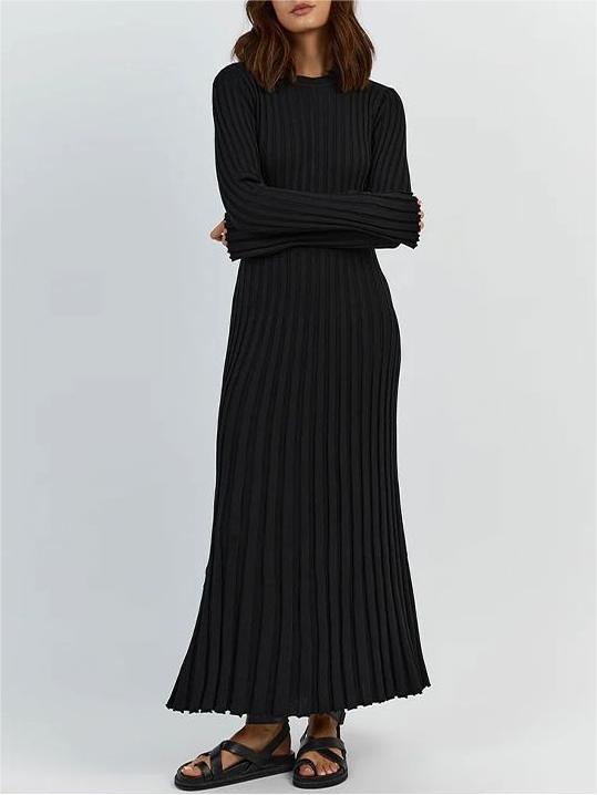 2024 Fall New Sleeved Knit Midi Dress (Buy 2 Free Shipping)