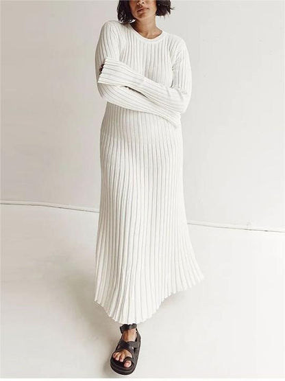 2024 Fall New Sleeved Knit Midi Dress (Buy 2 Free Shipping)