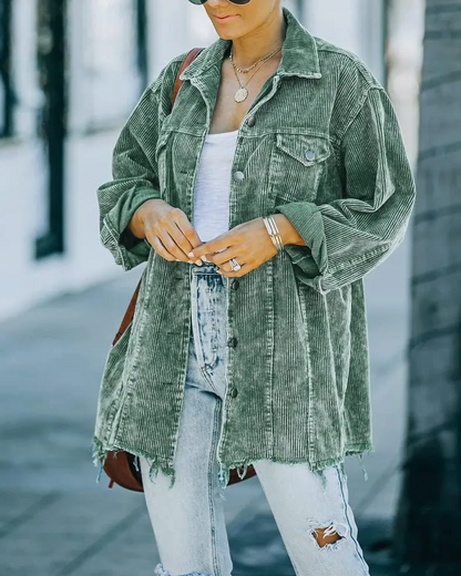 Women's Oversized Button Down Corduroy Jacket (Buy 2 Free Shipping)