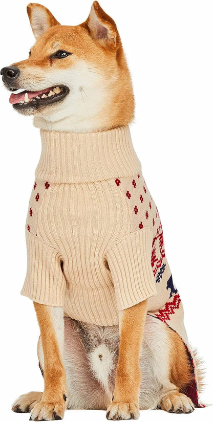 Beige Reindeer Dog Sweater