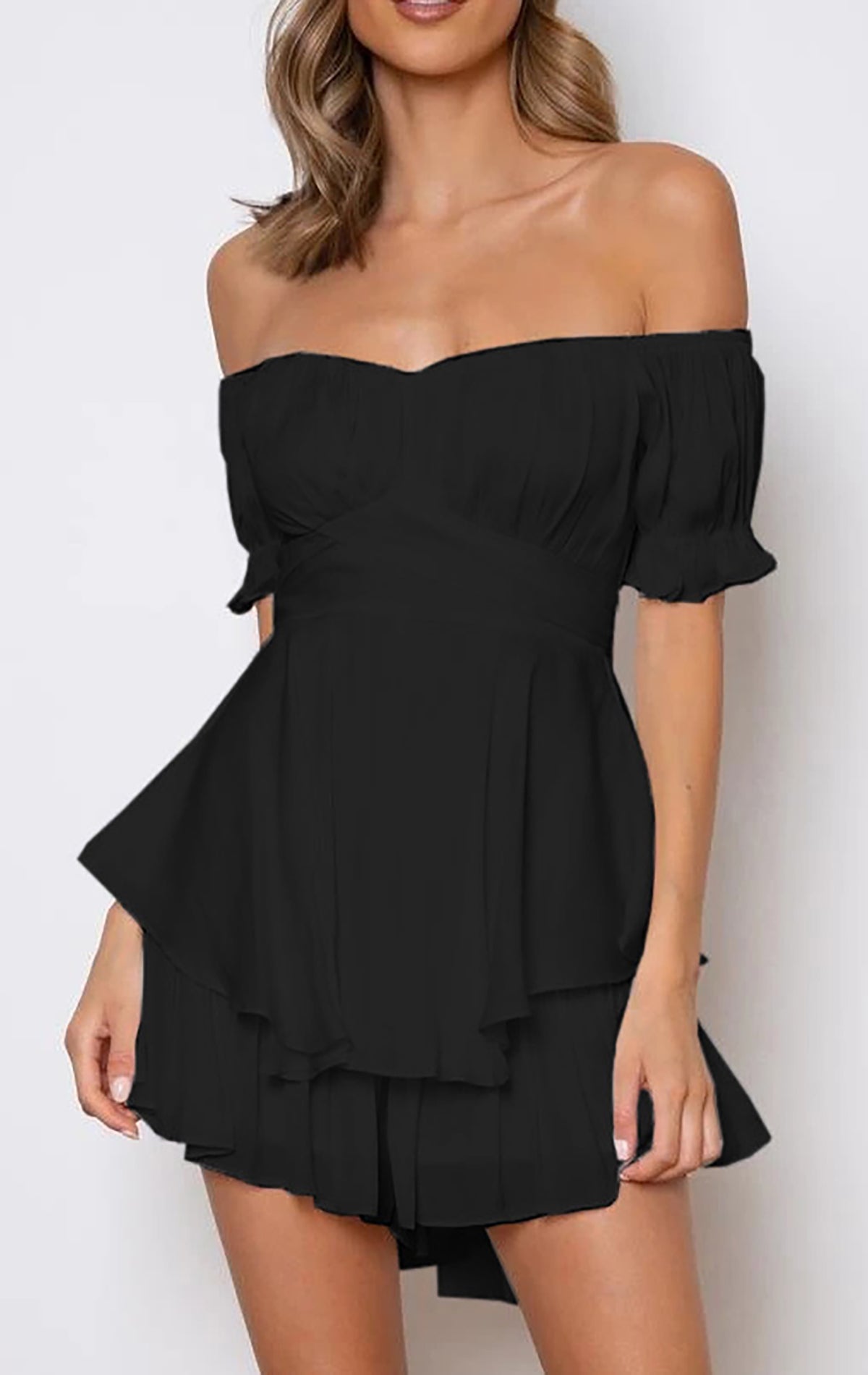 One-neck Short-sleeved Jumpsuit