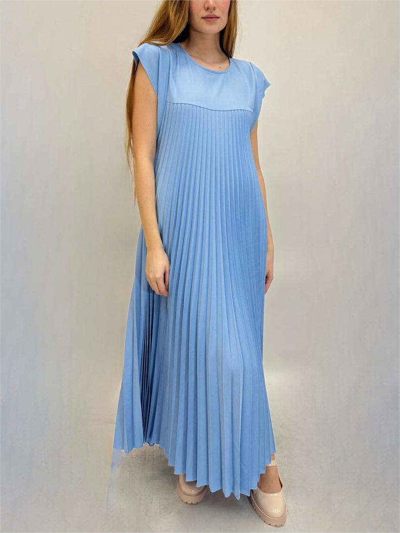 Women's Cap Sleeve Pleated Flowy Maxi Dress (Buy 2 Free Shipping)