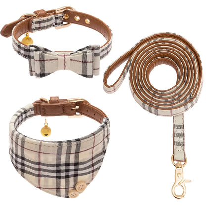 Plaid Pet Collar Set