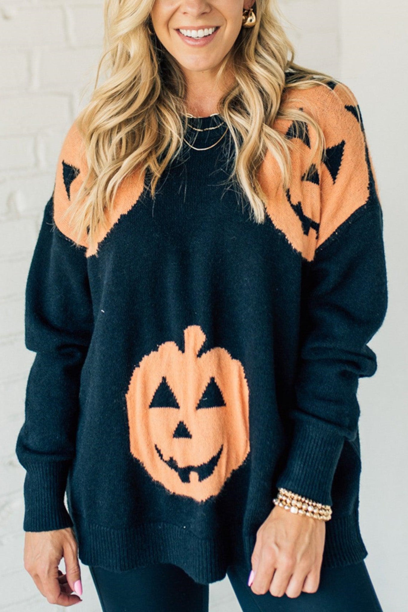 Halloween Jack O Lantern Oversized Sweater (Buy 2 Free Shipping)