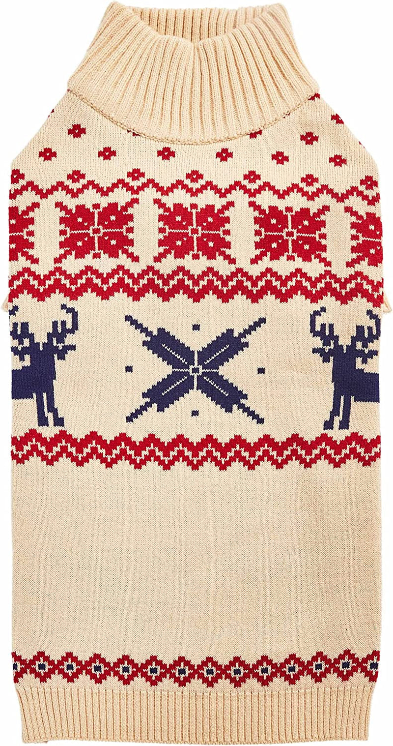 Beige Reindeer Dog Sweater