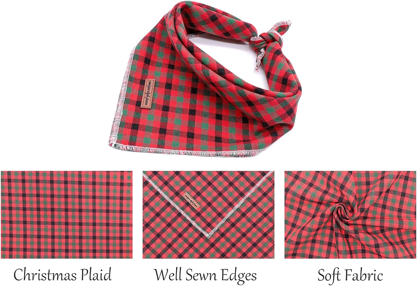 Red Plaid Dog Bandana