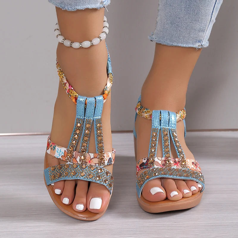 🔥Last Day Promotion 48% OFF - Women's New Summer Rhinestone Open Toe Orthopaedic Sandals