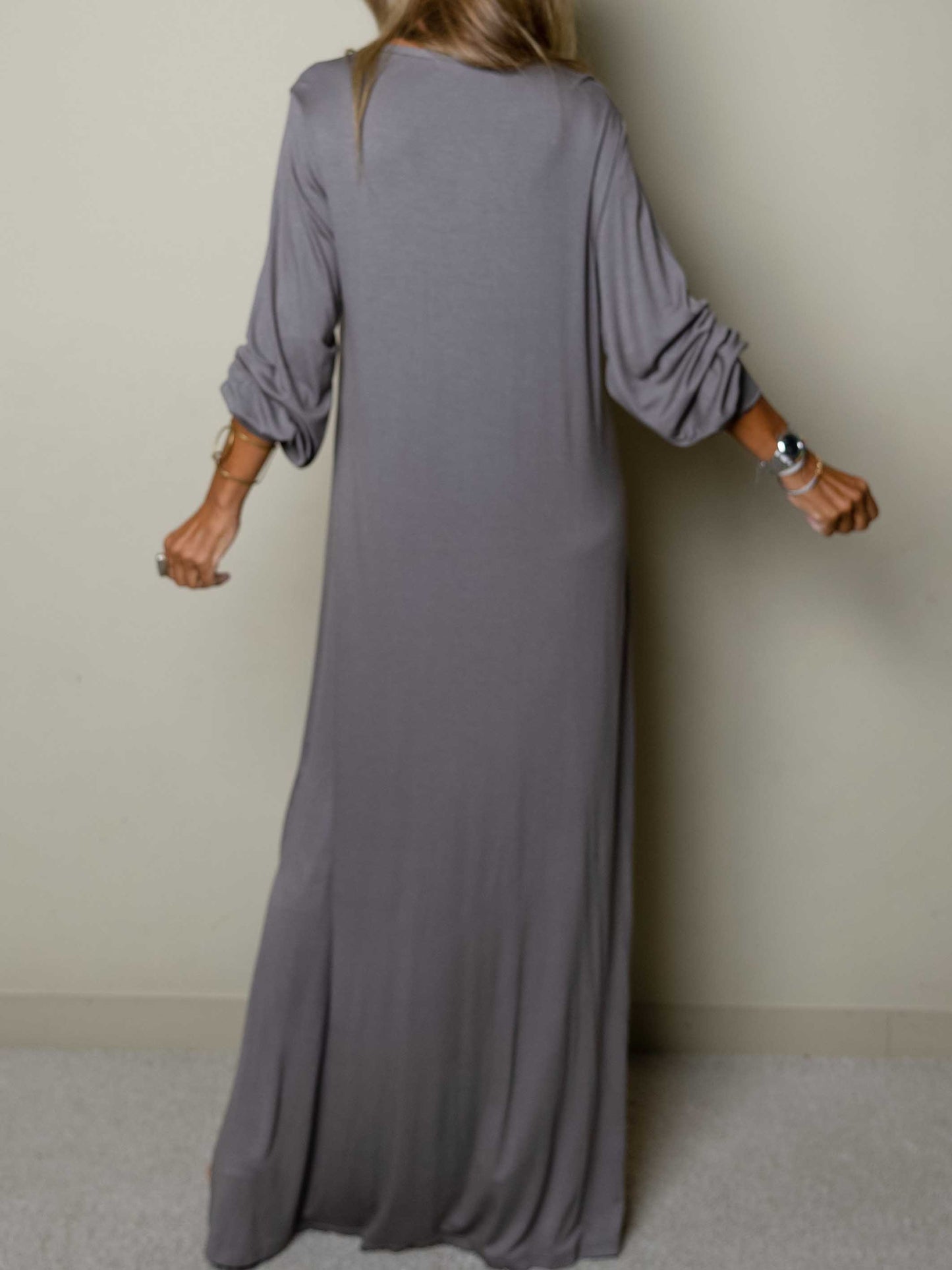 Women Casual V-neck Maxi Dress