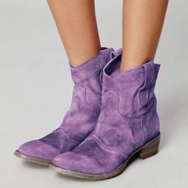 Women'S Round Toe Vintage Ankle Boots