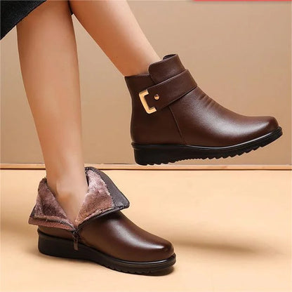 🔥Clearance Sale 70% OFF - Women's Metal Buckle Leather Waterproof Boots