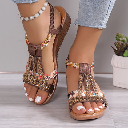 🔥Last Day Promotion 48% OFF - Women's New Summer Rhinestone Open Toe Orthopaedic Sandals