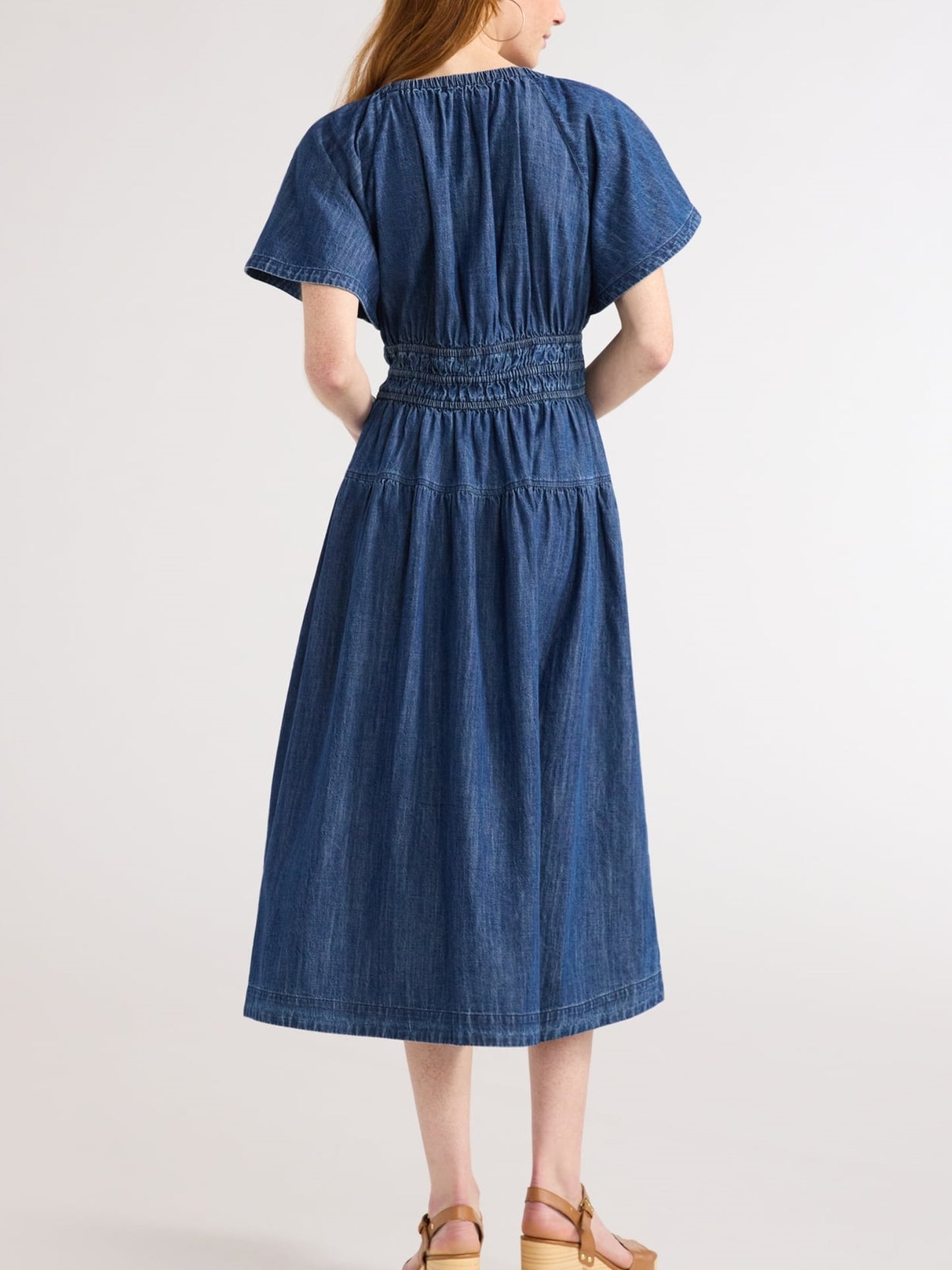 Women's Lightweight Denim Midi Dress (Buy 2 Free Shipping)