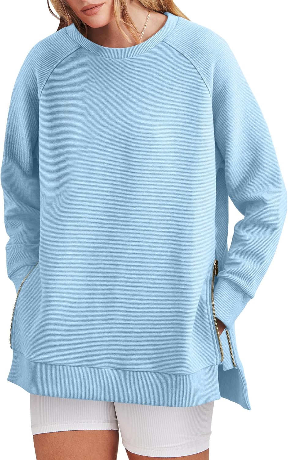 Women's Side Zipper Oversized Sweatshirt (Buy 2 Free Shipping)