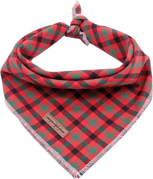 Red Plaid Dog Bandana