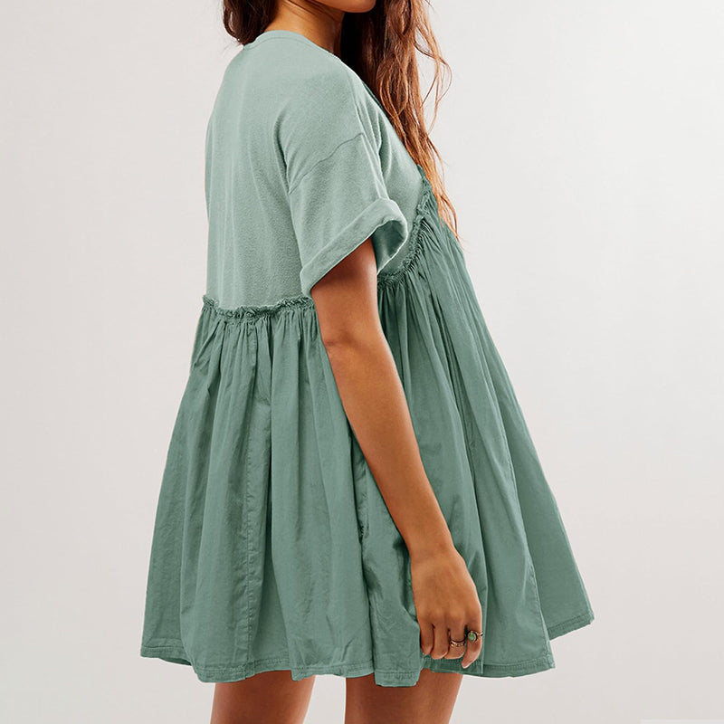 Women’s Summer Pleated Babydoll Dress with Pockets (Buy 2 Free Shipping)