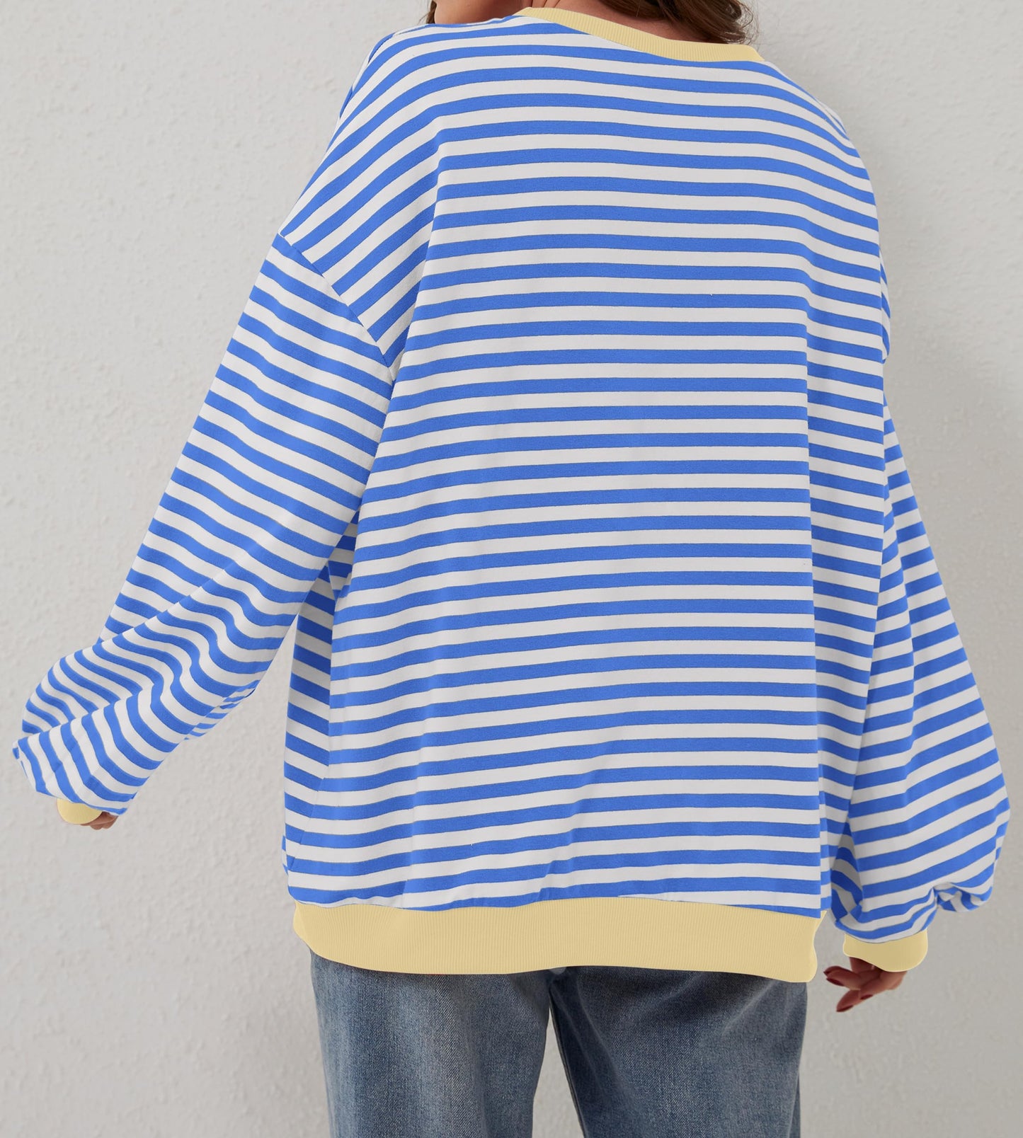 Women's Oversized Striped Long Sleeve Pullover (Buy 2 Free Shipping)