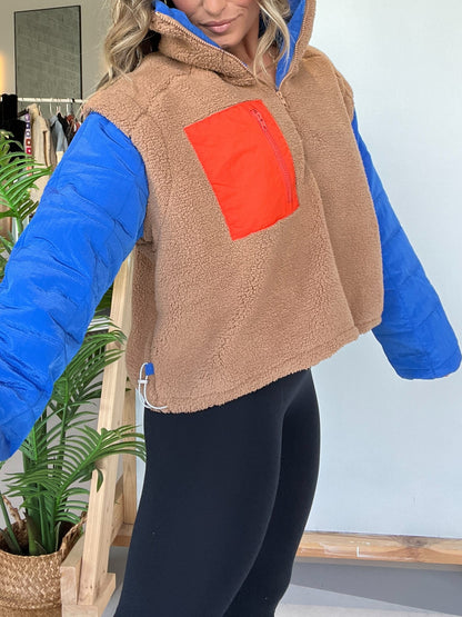 Women's Fleece Color Block Pullover Jacket (Buy 2 Free Shipping)