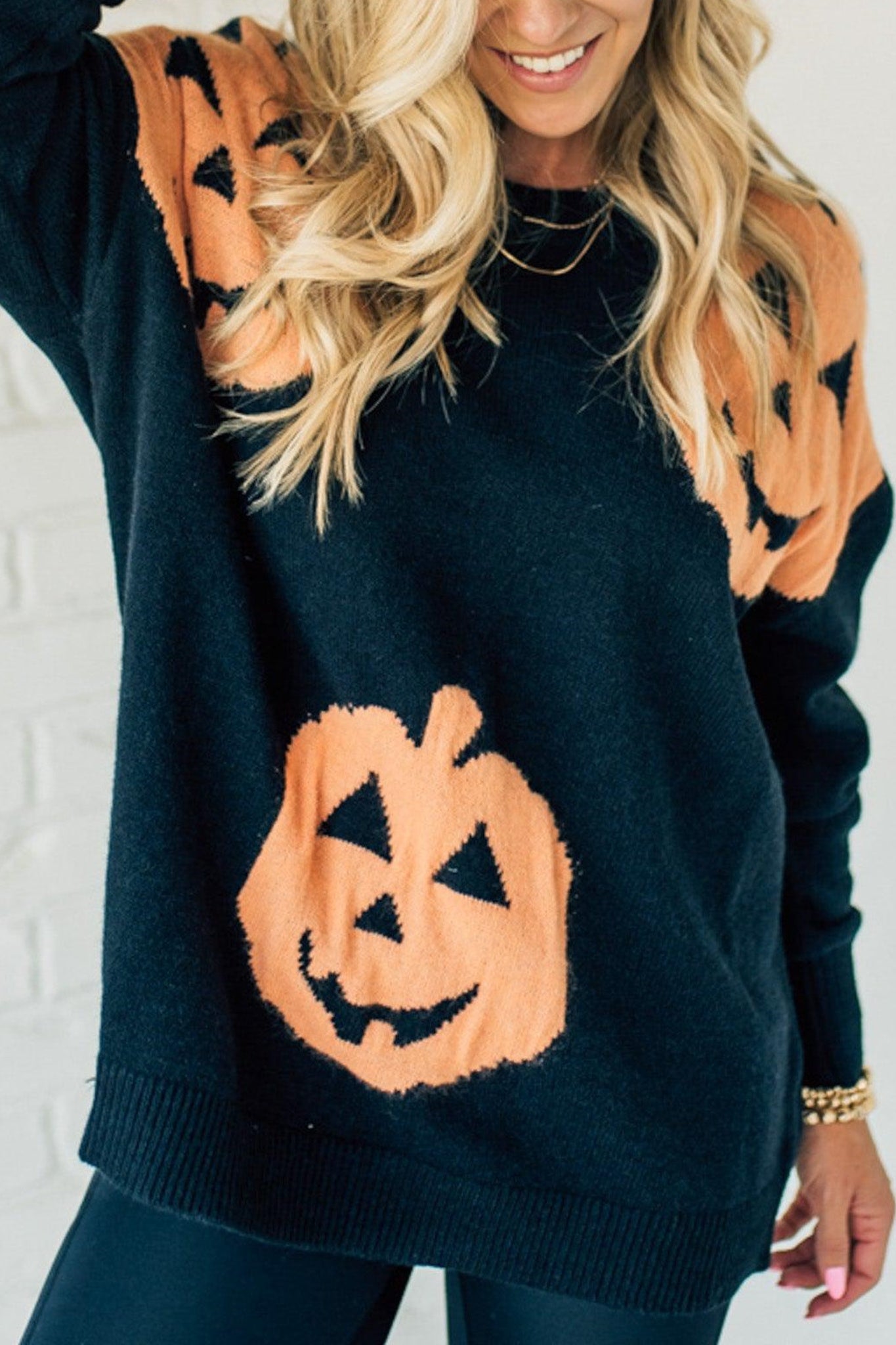 Halloween Jack O Lantern Oversized Sweater (Buy 2 Free Shipping)