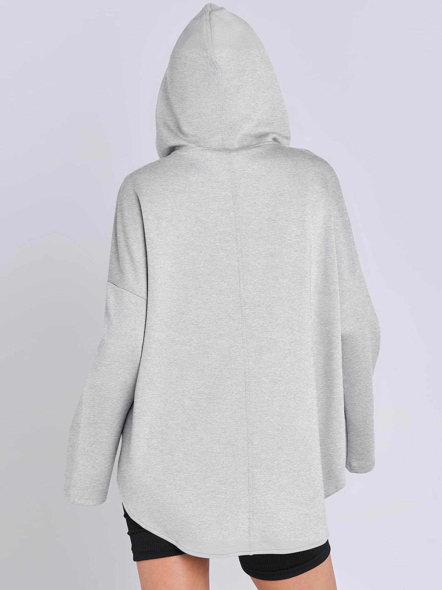 Women's Quarter Zip Oversized Tunic Hoodie (Buy 2 Free Shipping)