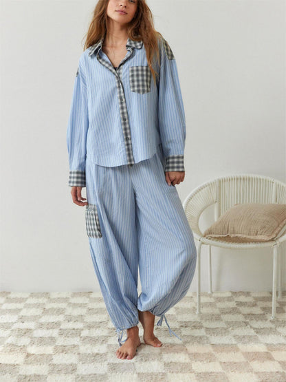 2024 New  Women's Loose Spliced Pajama Set (Buy 2 Free Shipping)