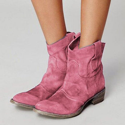 Women'S Round Toe Vintage Ankle Boots