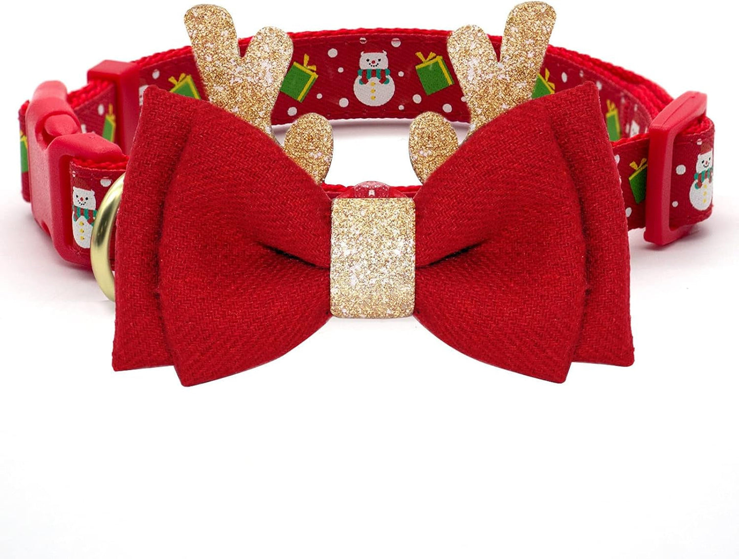 Red Xmas Dog Bow Tie & Collar Set