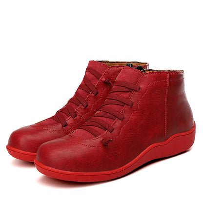 Premium Lace-Up Ankle Boots, Genuine Comfy Leather Boots