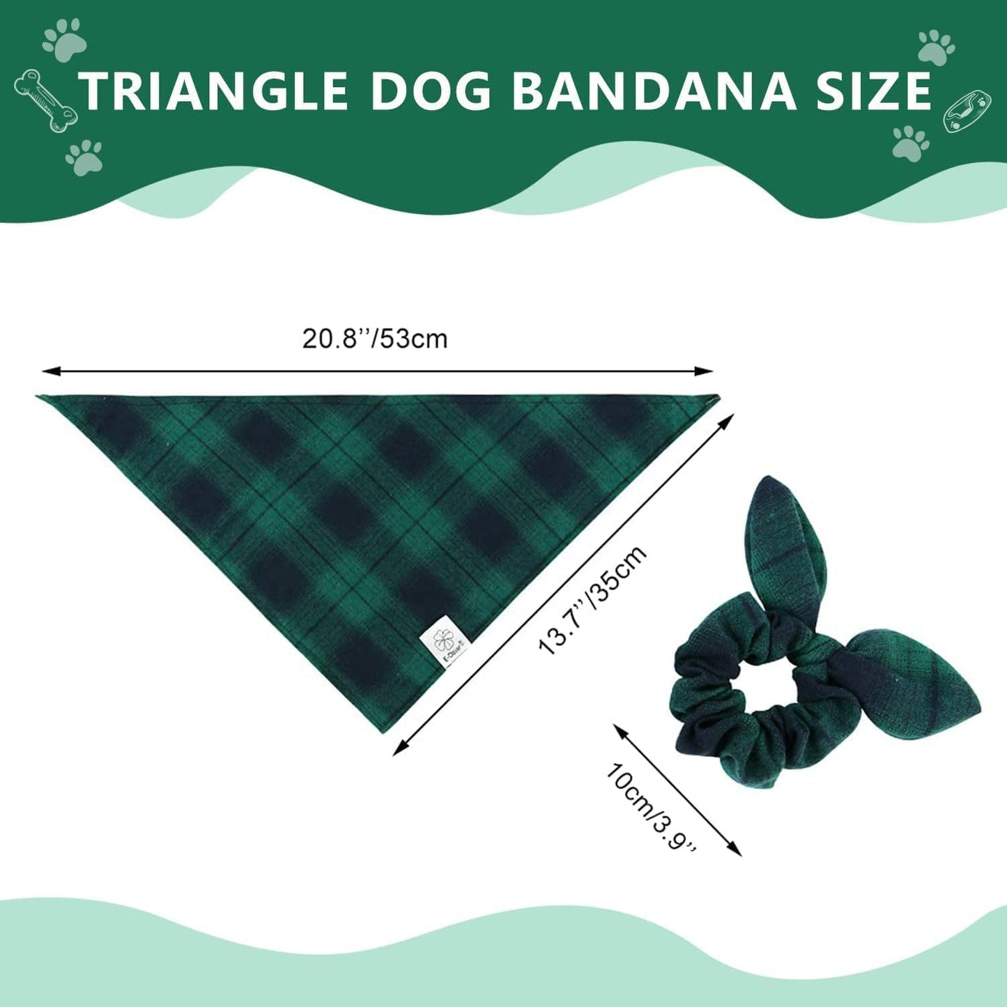 Green Plaid Pet Bandana & Scrunchie Set