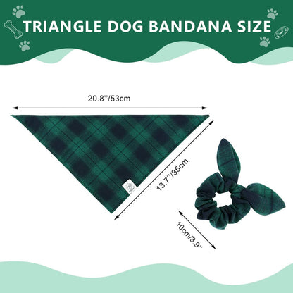 Green Plaid Pet Bandana & Scrunchie Set