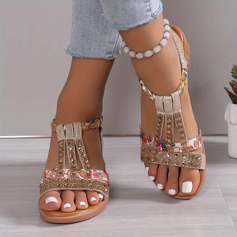 🔥Last Day Promotion 48% OFF - Women's New Summer Rhinestone Open Toe Orthopaedic Sandals