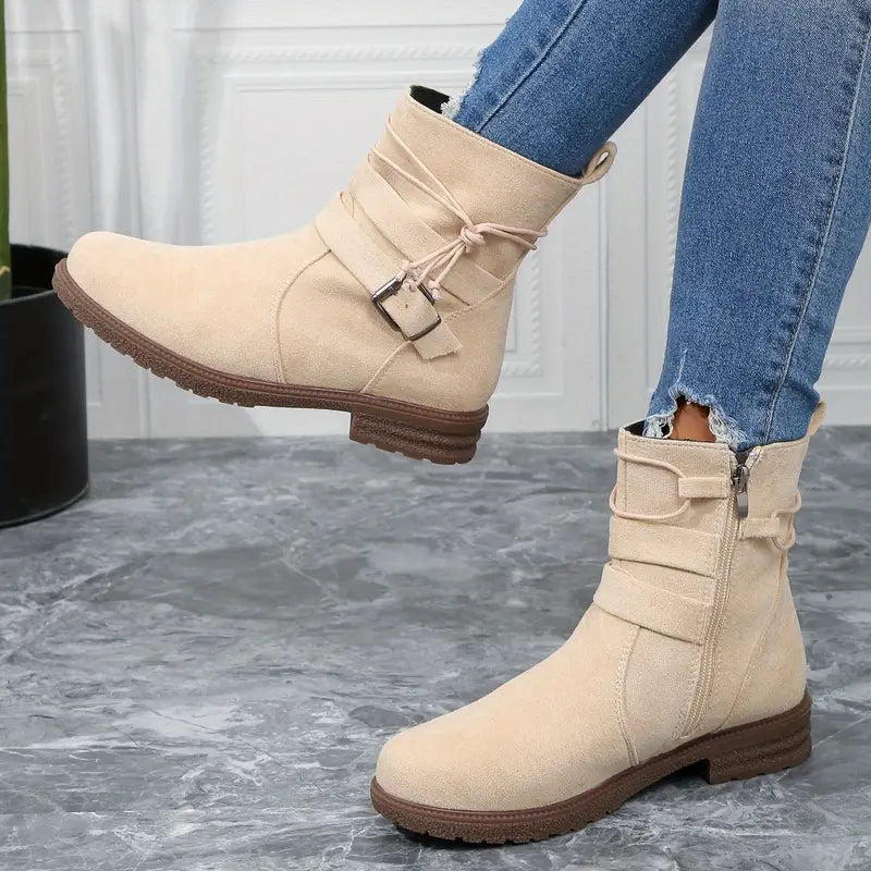 Women's Chunky Heel Combat Boots