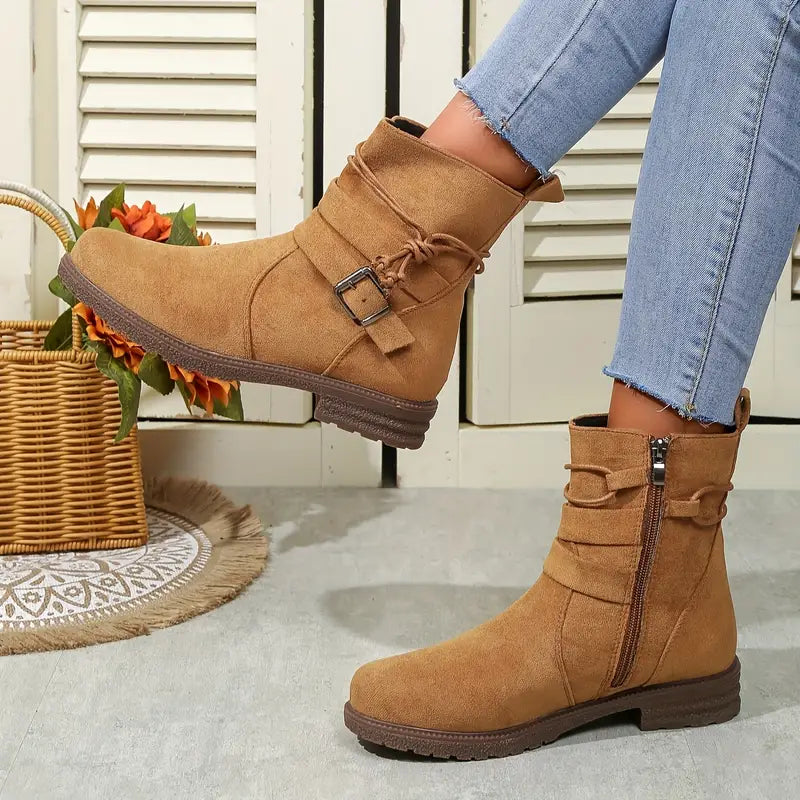 Women's Chunky Heel Combat Boots