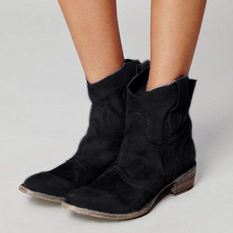 Women'S Round Toe Vintage Ankle Boots