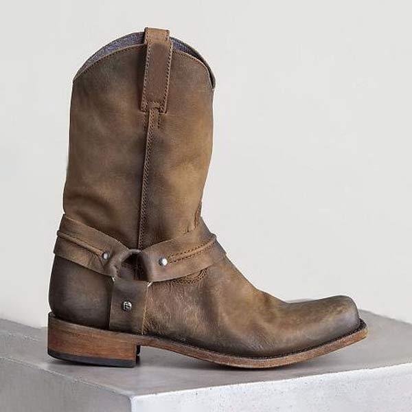 Women'S Vintage Low Heel Mid Boots