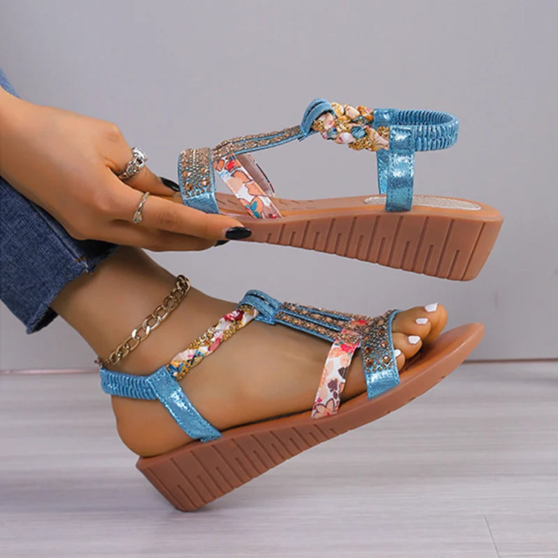 🔥Last Day Promotion 48% OFF - Women's New Summer Rhinestone Open Toe Orthopaedic Sandals